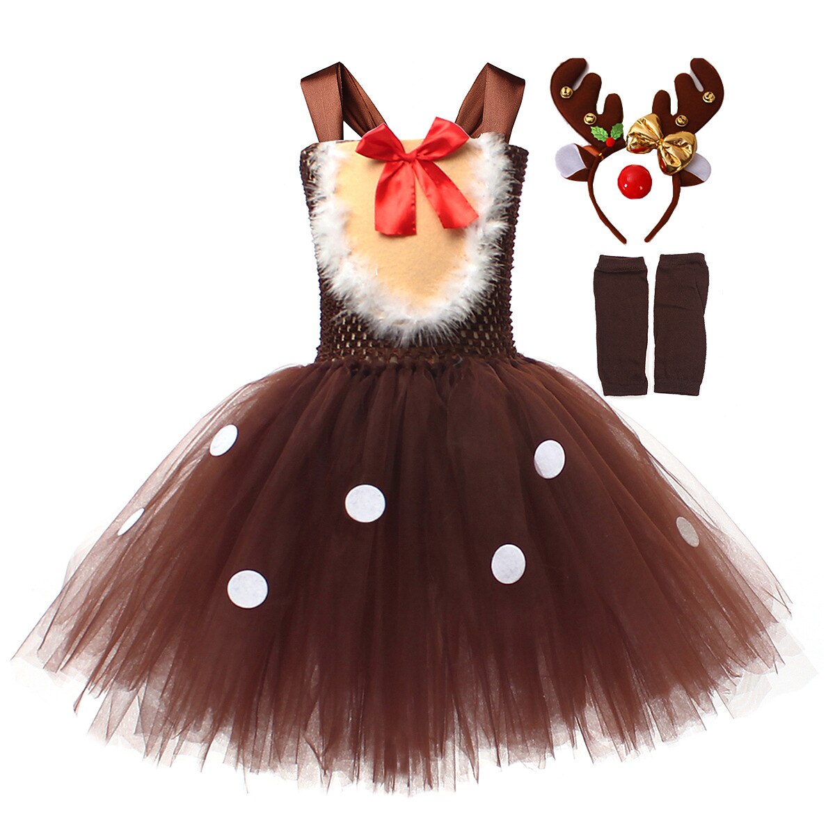 Girls' Reindeer Tutu Dress