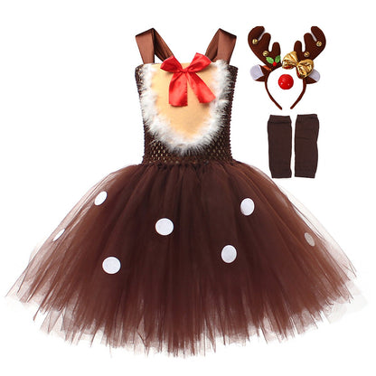 Girls' Reindeer Tutu Dress
