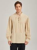 Men's Medieval Lace-Up Tunic Shirt for Renaissance Faire