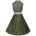 Oktoberfest Green Embroidered Dirndl Dress with Apron - Retrorobe
